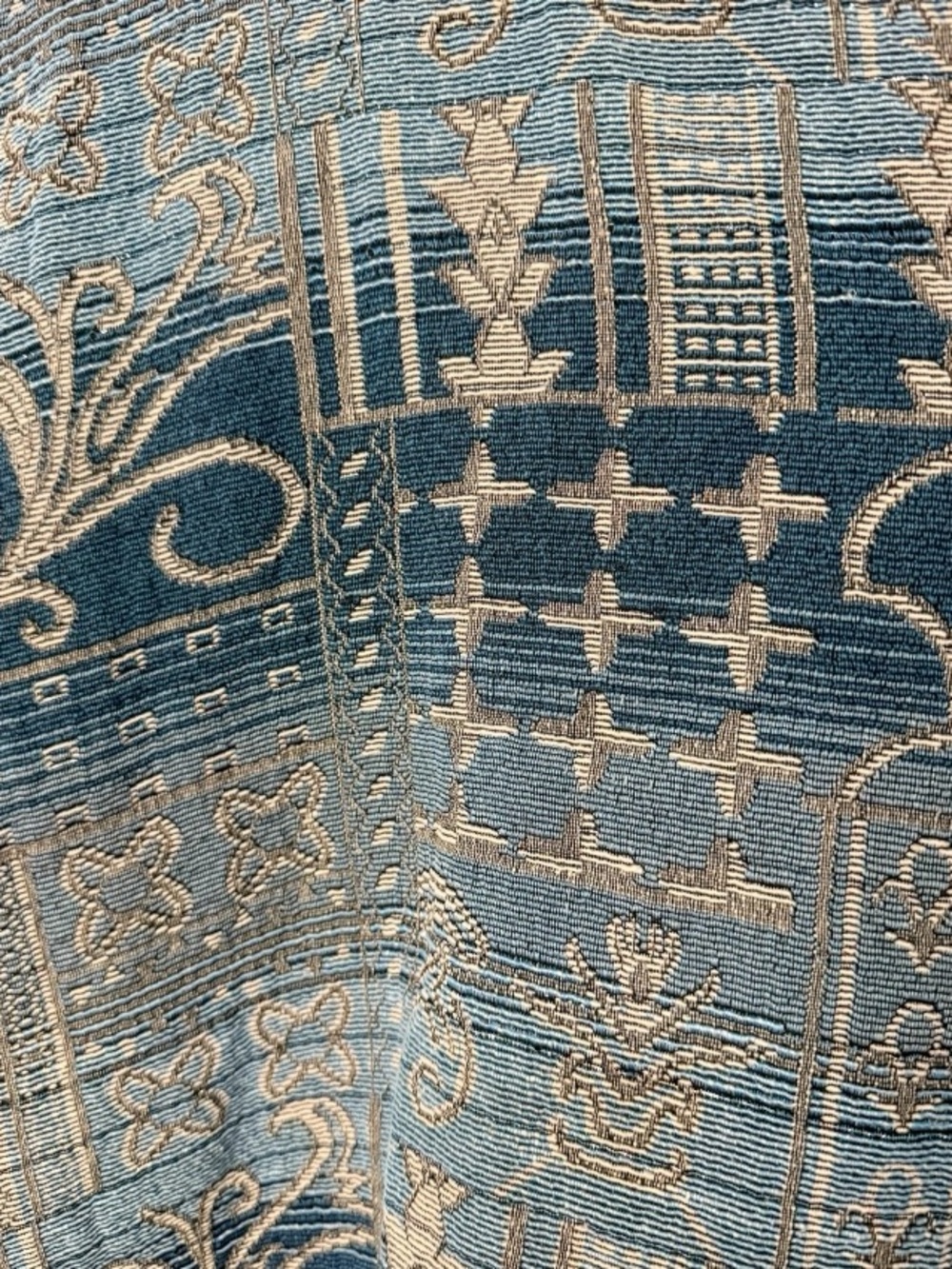 Blair Tapestry Jacket Coat 3XL Blue Metallic Artsy Button Front Oversized Boho - Picture 7 of 8